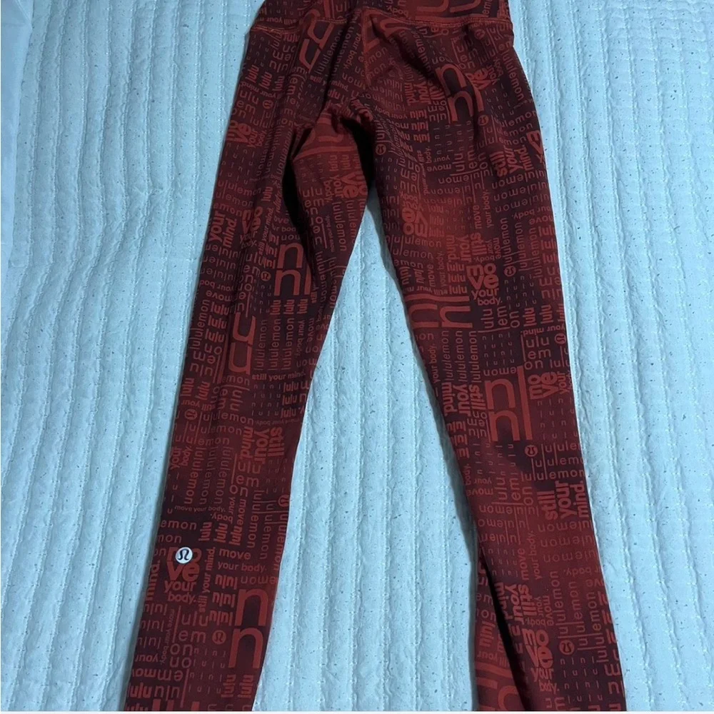 Lululemon Athletica Red Textured Leggings - Picture 3 of 3